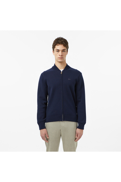 Lacoste Erkek Classic Fit Fermuarlı Lacivert Hırka