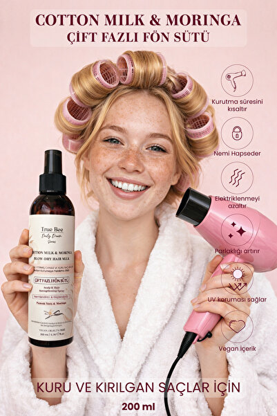 True Bee Çift Fazlı Fön Suyu | Gücünü Yitirmiş Cansız ve Kuru Saçlar İçin Isı...