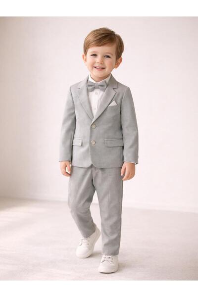 Concept. Concept 4-Piece Set with Bow Tie and Jacket for 2-5 Years - Gray 2-3...