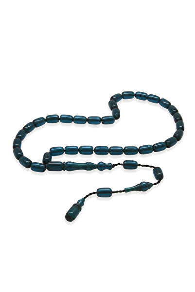 Tesbihane Sistemli Arpa Kesim Bilek Boy Turkuaz Ateş Kehribar Tesbih