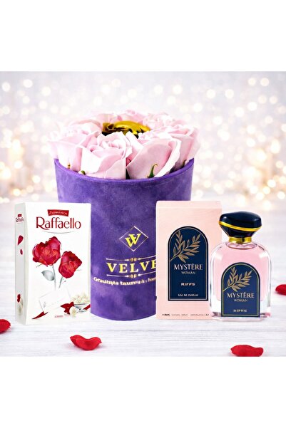 velve VLV women's package, in purple velvet box, Riiffs Mystere perfume and R...