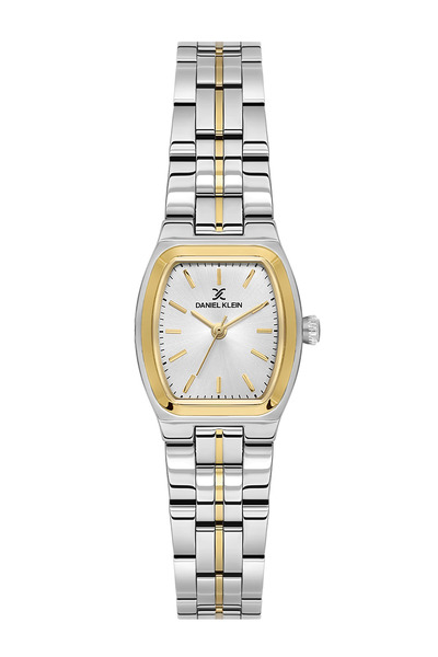 Daniel Klein ساعة نسائية فاخرة من الفولاذ المقاوم للصدأ باللونين الفضي والذهب...