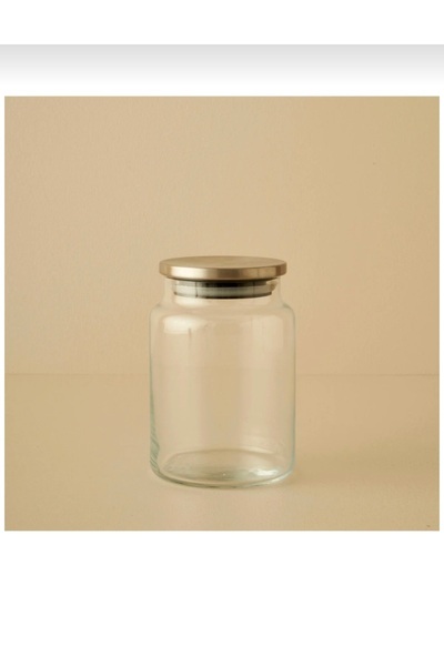 ÖZ HOME وعاء تخزين/تنظيم بغطاء معدني مفرغ من الهواء سعة 900 مل