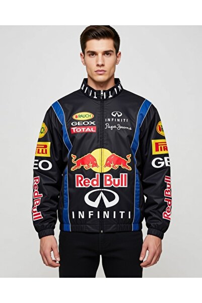 Lushen Unisex Siyah Dijital Tasarım Baskılı Fermuarlı Yağmurluk & Rüzgarlık İ...