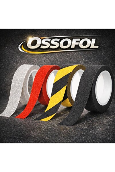 OSSOFOL 2,5 CM X 25 METRE SARI SİYAH Kaydırmaz Bant – Merdiven ve Islak Zemin İçin Güvenli Çözüm A KALİTE