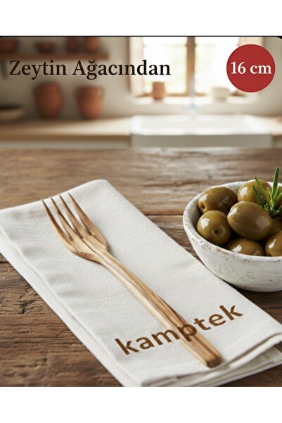 kamptek kamp teknolojisi KampTek Ahşap Doğal 18 cm Çatal Dayanıklı Ahşap
