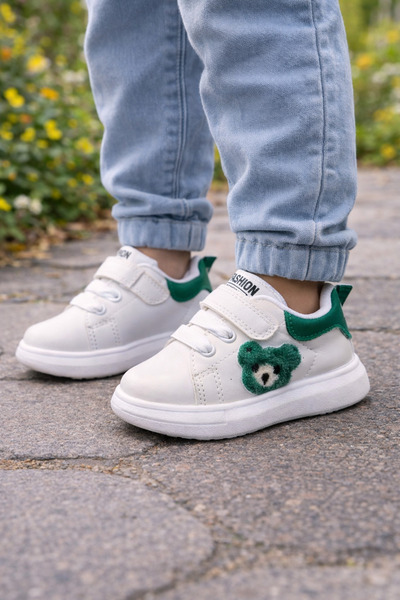 Bebelul Adidasi albi - Green Teddy