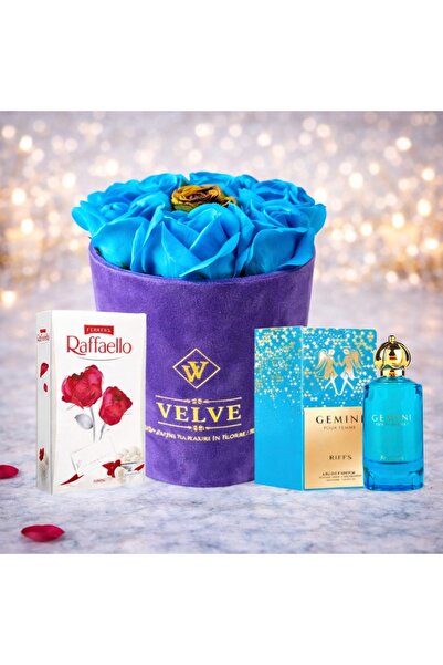 velve Pachet dama VLV, Aranjament cu trandafiri de sapun, parfum Riiffs Gemin...