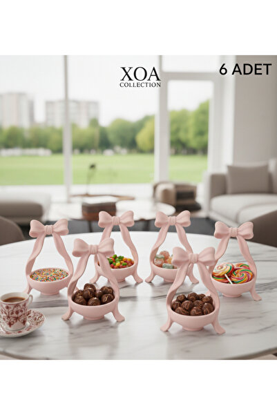 XOA Collection Mini Pink Charm Kahve Yanı Lokumluk Şekerlik Sunumluk – 6 Adet