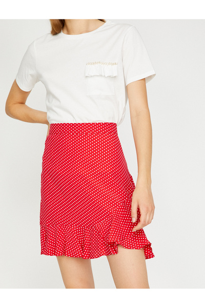 Koton Fustă de damă, albă, cu talie normală, cu croială relaxată 8YAK78040PW