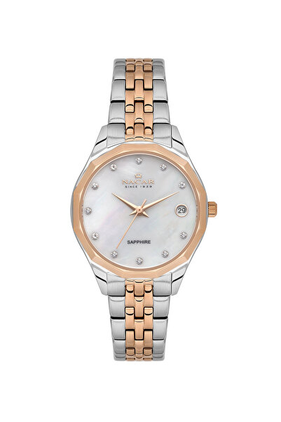 Nacar Sapphire Glass Silver - Rose Women's Wristwatch Nc34-39B715-Esms