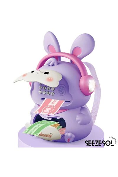 Seezesol Solution Seif de jucărie pentru pușculiță ATM pentru copii, amprentă...