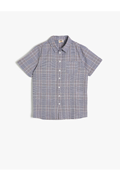 Koton Πουκάμισο Κλασικό γιακά με κοντό μανίκι με καρό σχέδιο