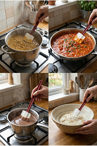 Siliconly 36 cm Polikarbon Isıya Dayanıklı , Kırılmaz, Yanmaz,Yapışmaz Siliko...