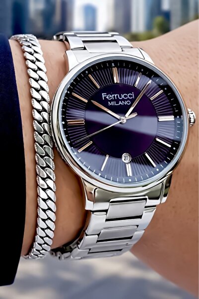 Ferrucci Yeni Sezon Çelik Kordon Erkek Kol Saati,tüm Fonksiyonları Aktif, 2 Y...