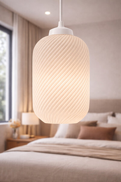 ZAVANSA Ziltav Beyaz Modern Dokulu, Pinterest Tarzı Özel Tasarım Tekli Sarkıt...