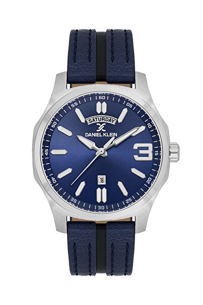 Daniel Klein Premium Dark Blue Leather Watch for Men DK.1.14141-2