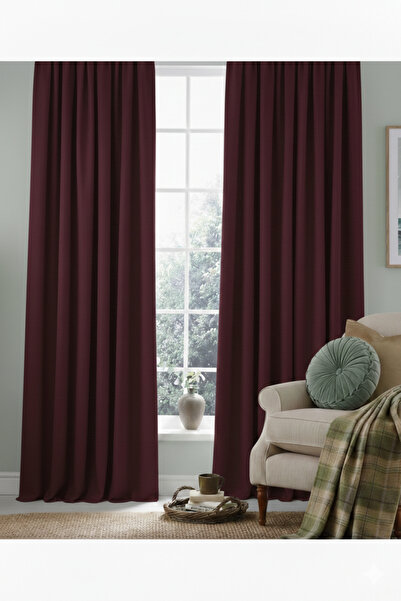 NS Ehli Tacir Claret Red Blackout Светлоустойчива термична затъмняваща сенник...