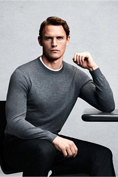 Abdullah Kiğılı Pulover din tricotaje de lână cu decolteu rotund