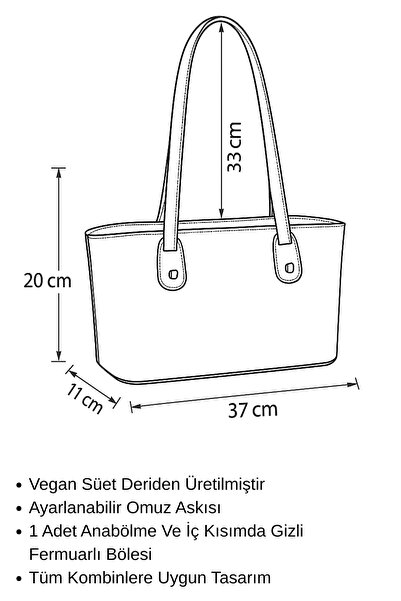 torime Suede Touch Premium Vegan Suede Black Women's Shoulder & Shoulder Bag