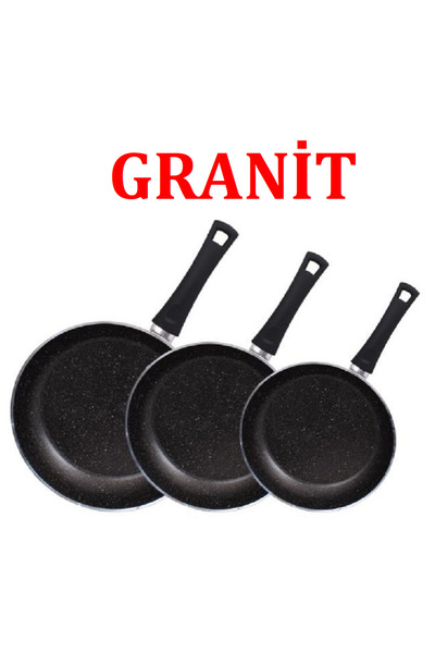 Mehtap Granit Kuvars Ters Kalıp Set Tava 18+22+26