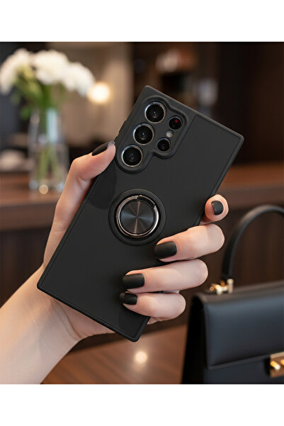 Hatreds Samsung Galaxy S23 Ultra İçin Kamera Korumalı Yüzüklü Kılıf - Leke Tu...