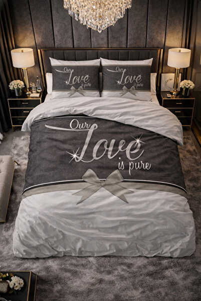 Sleeptime Bed linen, Essentials Pure Love, for 2 people, Microfiber, White, 2...