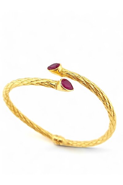 ALTINBEYI 22 Ayar Altın Kelepçe Bilezik Pembe Taşlı 11.50 Gram ABY22KLP003