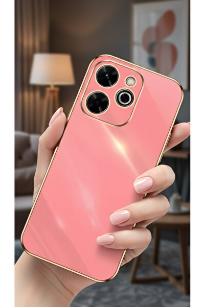 Hatreds Xiaomi Redmi 13 4G Uyumlu Parlak Altın Kenarlı Kamera Korumalı Dayanı...