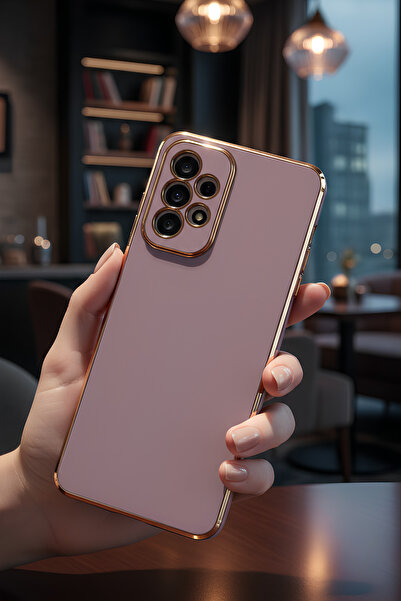 AQUA AKSESUAR Samsung Galaxy A33 5G Uyumlu Parlak Altın Kenarlı Kamera Koruma...