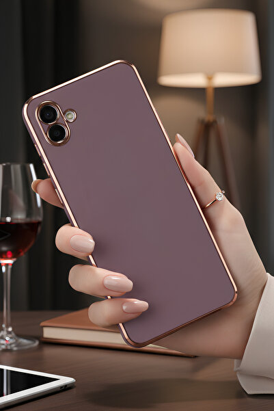 AQUA AKSESUAR Samsung Galaxy A04 Uyumlu Parlak Altın Kenarlı Kamera Korumalı ...