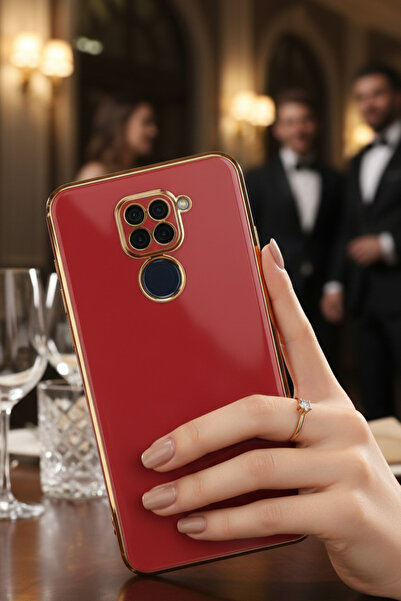 AQUA AKSESUAR Xiaomi Redmi Note 9 Uyumlu Parlak Altın Kenarlı Kamera Korumalı...