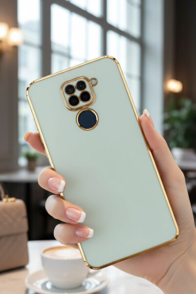 AQUA AKSESUAR Xiaomi Redmi Note 9 Uyumlu Parlak Altın Kenarlı Kamera Korumalı...