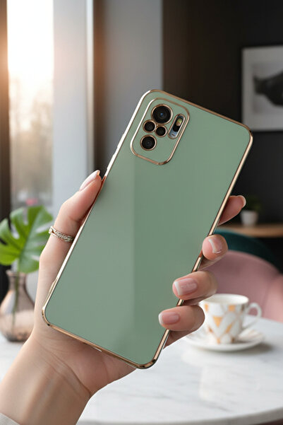 AQUA AKSESUAR Xiaomi Redmi Note 10S Uyumlu Parlak Altın Kenarlı Kamera Koruma...