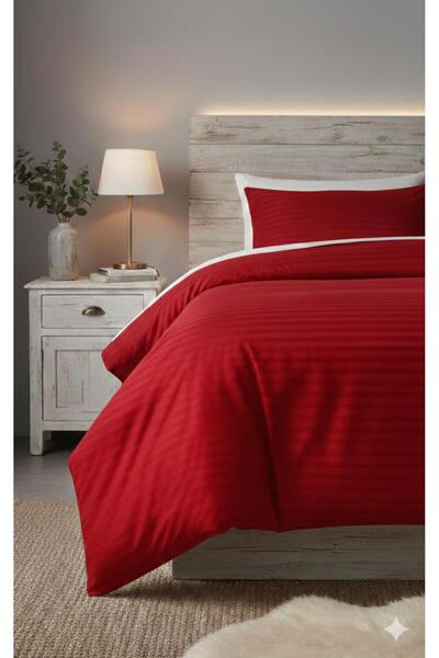 Alisy Home Premium Vertical Striped Satin Duvet Cover Set