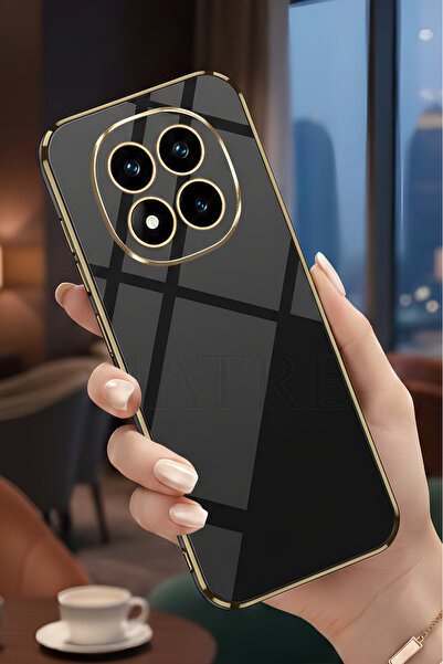 Hatreds Xiaomi Redmi Note 14 Pro 5G Kılıf Parlak Altın Kenarlı Kamera Korumal...