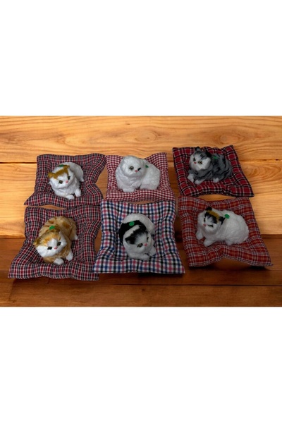 GümüşAVM Peluş Yatan Süs Dekoratif Büyük Boy Kedi (1 adet)