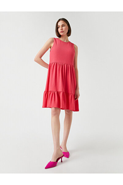 Koton Μίντι Πλισέ Casual Φόρεμα Halter Neck