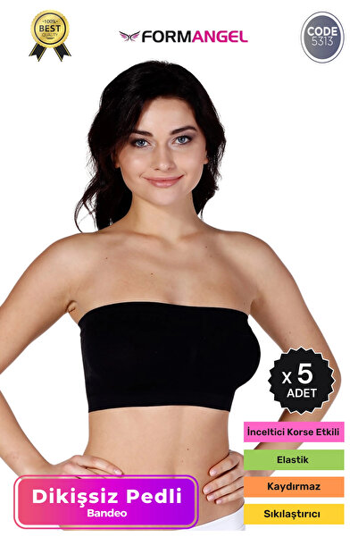 Form Angel #Bandeo Seamless Toparlayıcı Kadın Basic Örme Dikişsiz Pedli Bande...