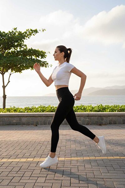 Dropcek eticaret Colanți negri material reiat talie înaltă efect modelator – ...