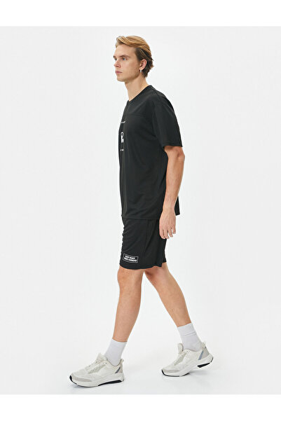 Koton Αθλητικό σορτς με τσέπες με στάμπα με δαντέλα στη μέση