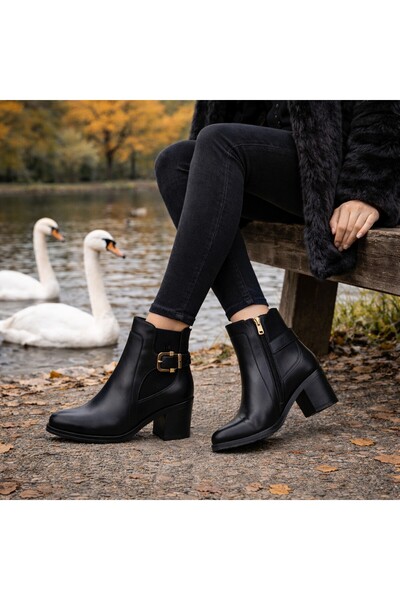 TwoEgoist حذاء نسائي من الجلد الطبيعي بكعب 7 سم مصنوع يدويًا بإبزيم أنيق للاس...