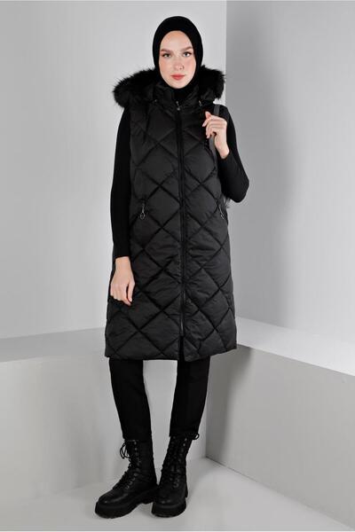 Alvina VESTĂ MATLASATĂ UMPLUTĂ CU PUF cu glugă 90336