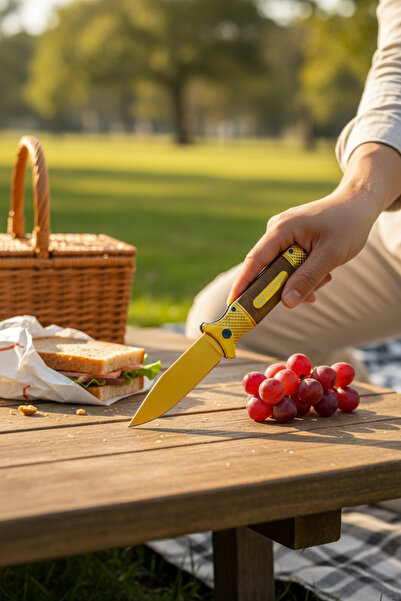 MERTCAN KNİFE Özel Tasarım Gold Detaylı Katlanabilir Mutfak Yardımcısı - Şık ...