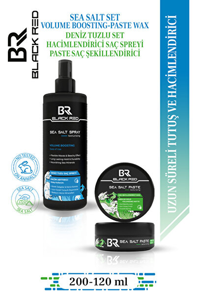 Black Red Saç Deniz Tuzu Spreyi - Sea Salt Spray & Wax Saç Şekillendirici Mat...