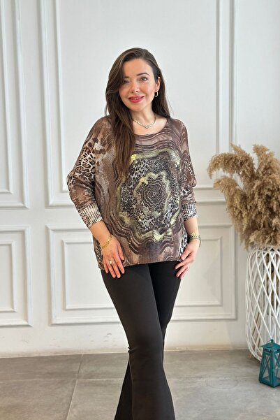 Yağmur Butik Yaldız Sarmal Detaylı Batik Merserize Triko