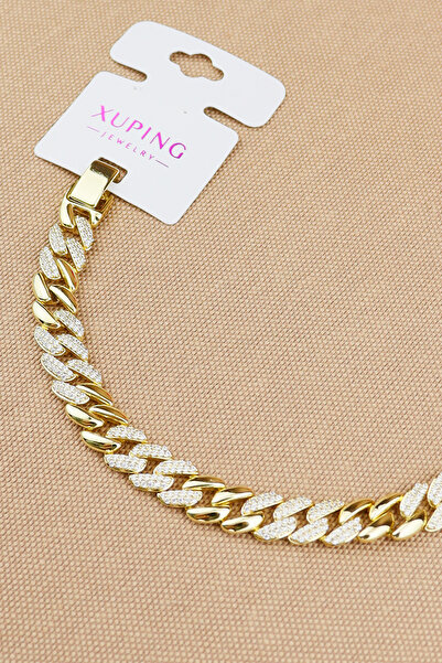 Keyifli Hayaller Xuping Vip Marka Zirkon Taşlı Kalın Zincir Bileklik Altın Re...