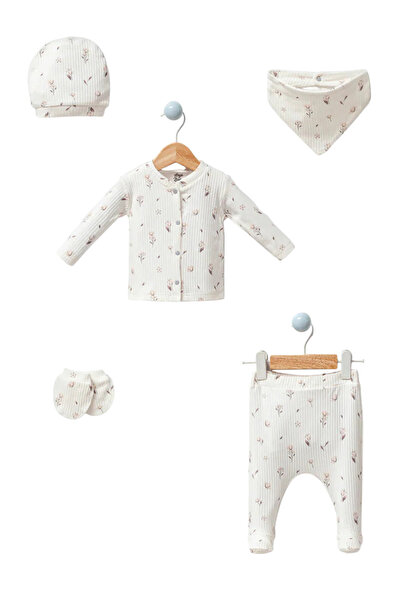 The-kid.co Cocoon Soft Floral Ribbed 5-Piece Set