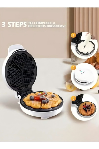 DOMEET صانعة الوافل الكهربائية، صانعة الوافل الصغيرة غير اللاصقة ذات التسخين ...