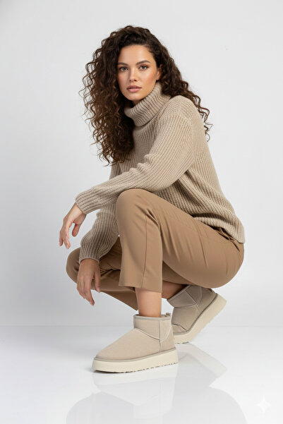 Pierre Cardin Kadın Soğuğa Dayanıklı İçi Kürklü Peluş Sıcak Tutan Kışlık Ayak...